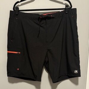 NWT ZeroXposur Black Board Shorts with Red Accents
